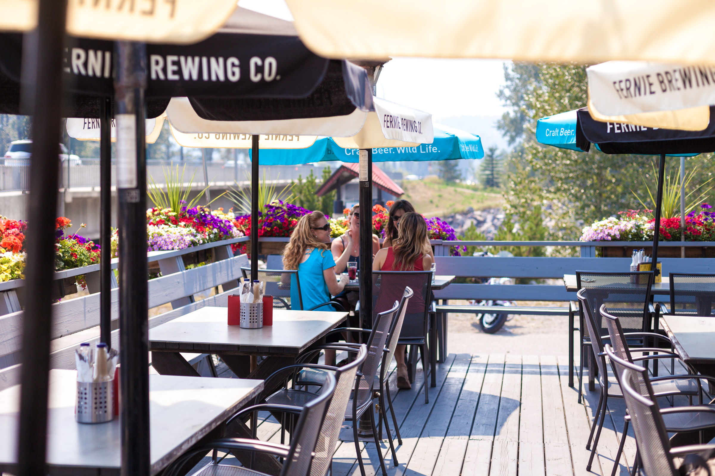 Dining on the Bridge Bistro riverside patio